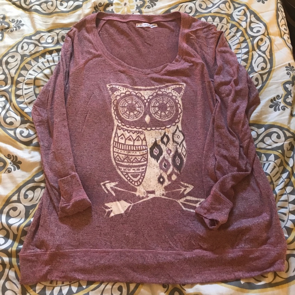 Maurice's long sleeved owl top | size 2